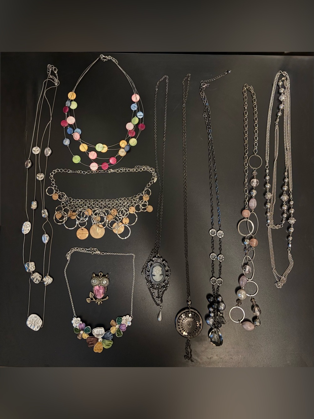 Assorted Silver-Tone and Multicolor Necklace Collection